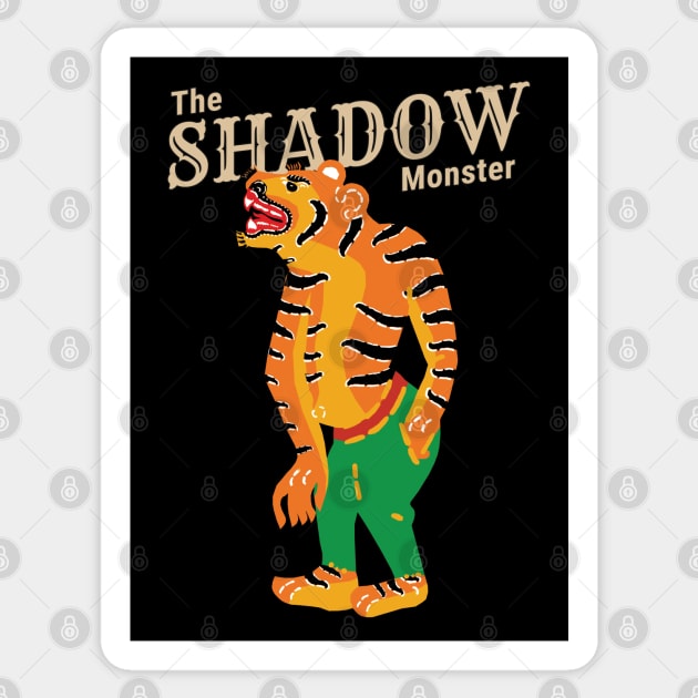 Vintage Tiger The Shadow Monster Sticker by KewaleeTee